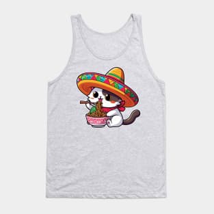 Kawaii Neko Ramen Cute Ramen Cat Cinco de Mayo Noodle Anime Tank Top